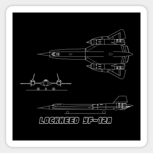 Lockheed YF-12A (Stealth Fighter) (white) Sticker